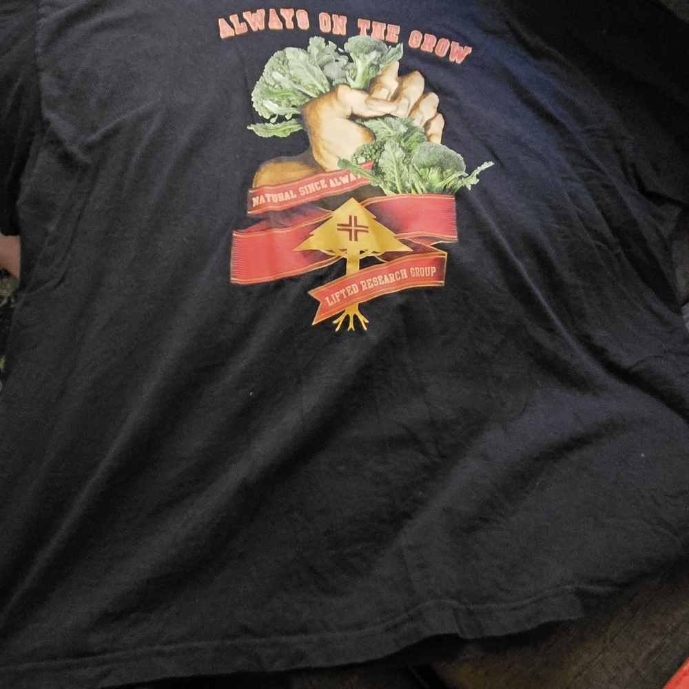 Lrg Black Tee with Green, Red and Yellow Graphic - Always On The Grow